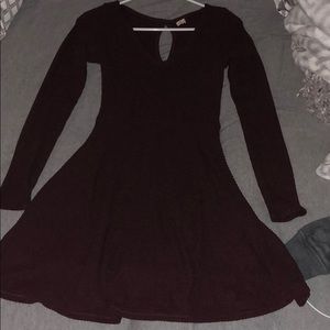 Maroon sweater dress